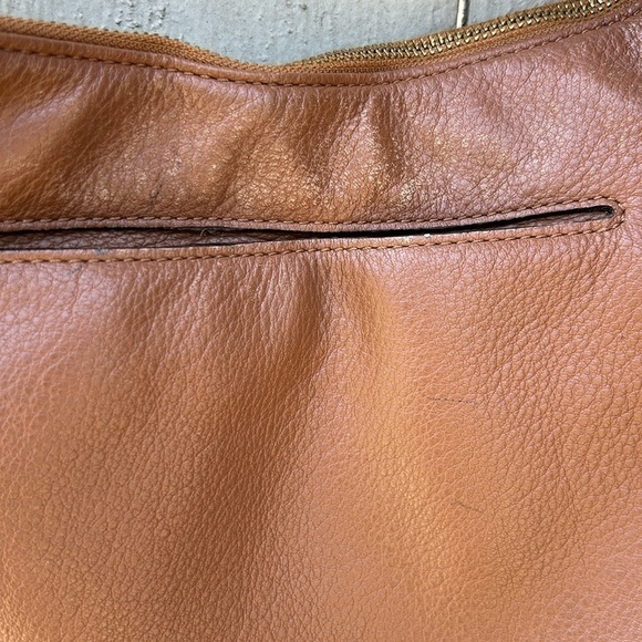 Michael Kors Brown Leather Hobo Bag with Chain Strap Details Bohemian Summer - Picture 3 of 11